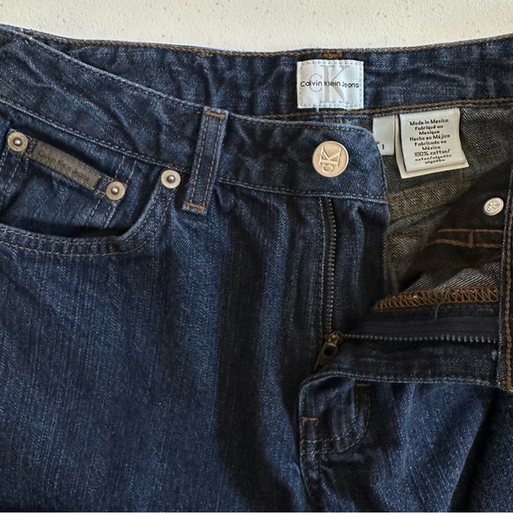Vintage Y2K Calvin Klein Mid-Rise Flare Double Stone Wash Jeans Size 1 - Picture 3 of 12
